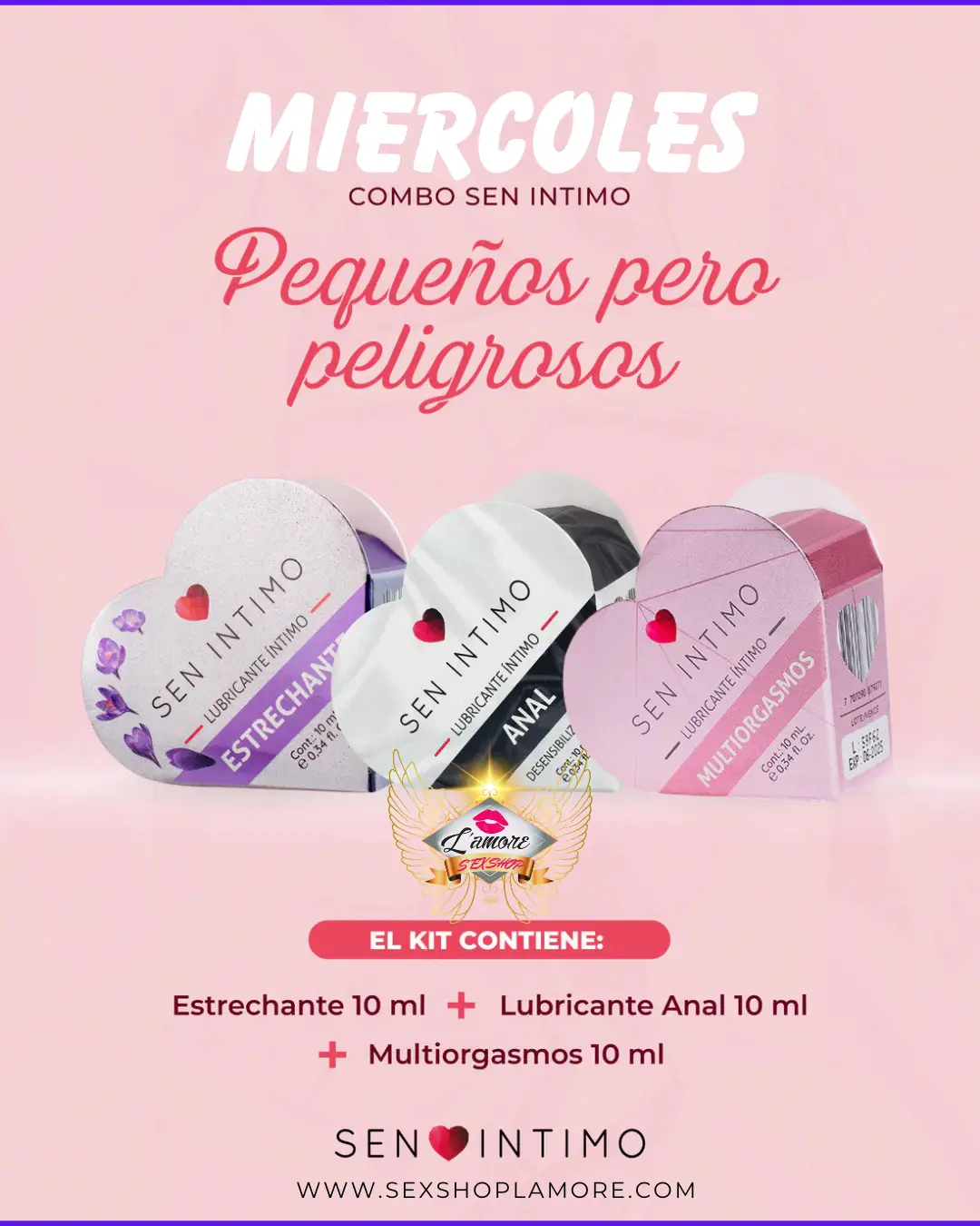 Combo Sensaciones Compactas Tres Corazones Texturas Suaves Firmes by lamoresex
